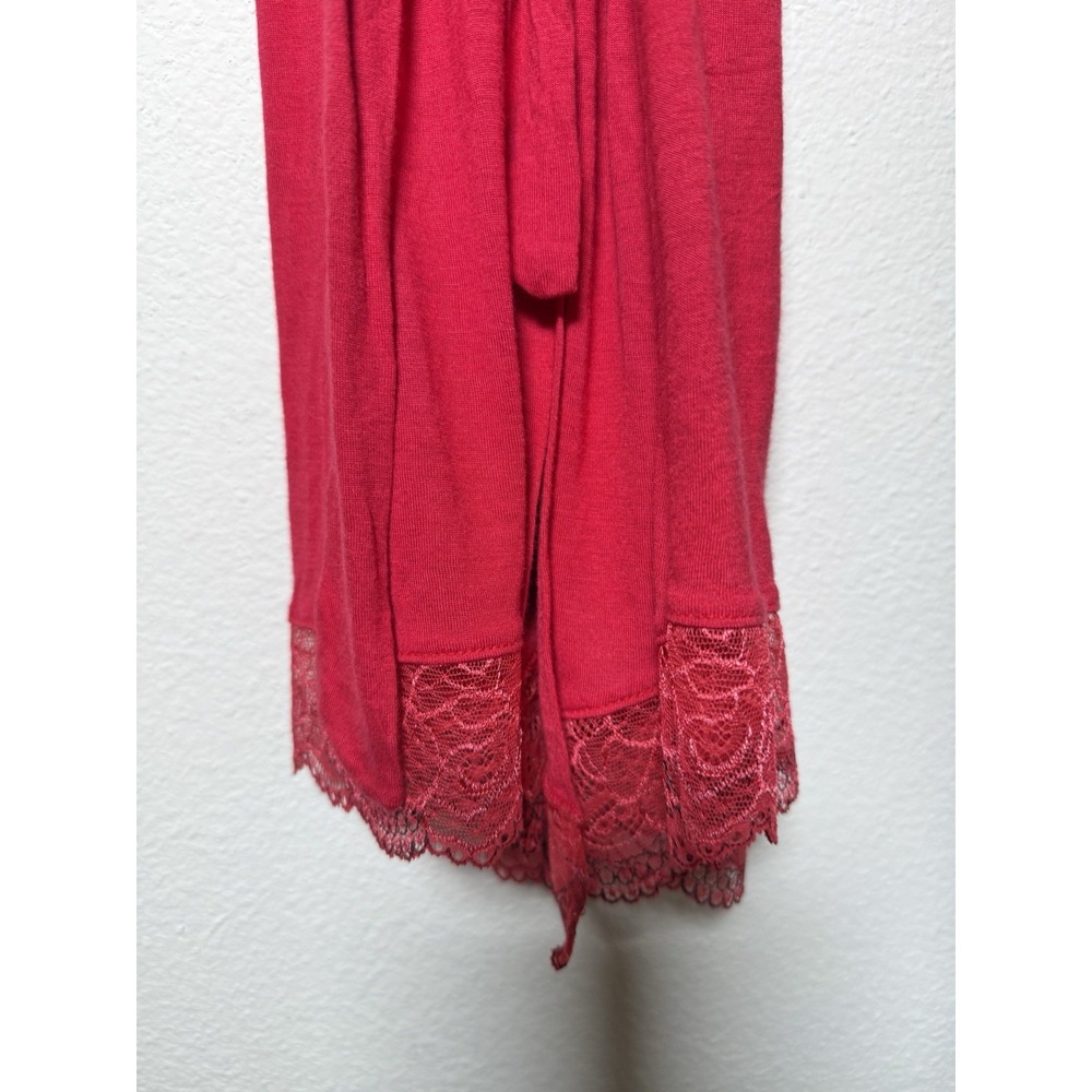EBERJEY Mariana Modal Blend Lace‎ Belted Kimono Robe : RED - Women's L Large - Picture 3 of 7